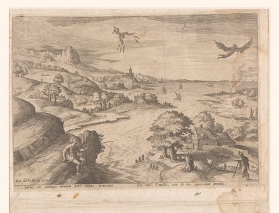 Paisaje con Narciso de Johann Sadeler (I) (attributed to)