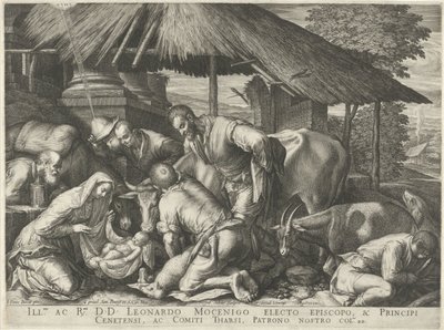 Adoración de los pastores con pastorcito dormido de Johann Sadeler (I)