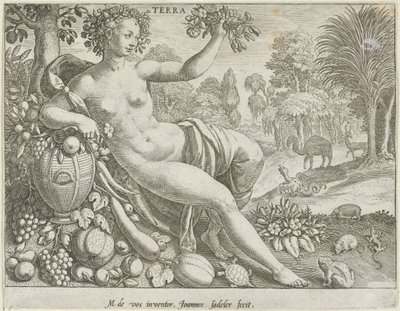 Suelo Terra (título sobre el objeto) Los cuatro elementos (título de la serie) de Johann Sadeler (I)