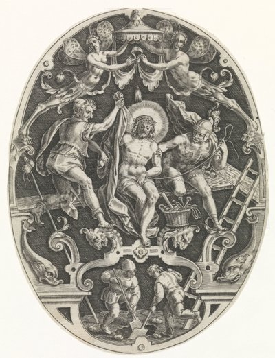 Cristo abrió la puerta de los soldados Passie van Christus (título de la serie) La Pasión de Cristo, Nuestra Redención (título de la serie) de Johann Sadeler (I)