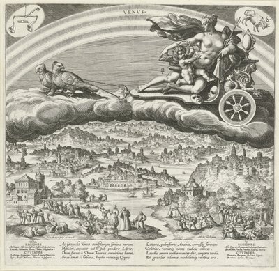 El planeta Venus y su influencia en el mundo. Los siete planetas (título de la serie) Planetarum effectus et eorum in signis zodiac (título de la serie) de Johann Sadeler (I)