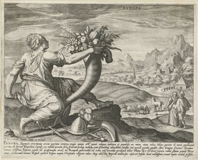 Europa Evropa (título sobre el objeto) Los cuatro continentes (título de la serie) de Johann Sadeler (I)