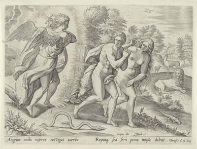 Expulsión del Paraíso de Johann Sadeler (I)