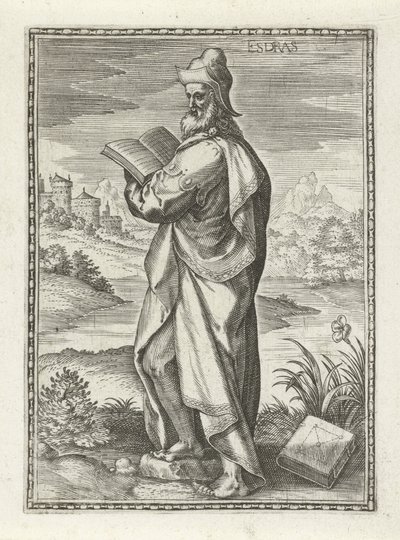 Esdras Esdras (título sobre objeto) Personajes del Antiguo Testamento (título de la serie) de Johann Sadeler (I)