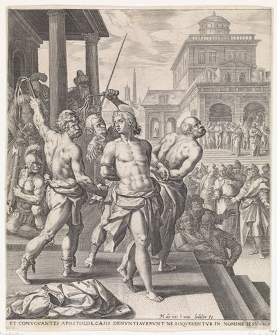 Flagelación de los Apóstoles Hechos de los Apóstoles (título de la serie) de Johann Sadeler (I)