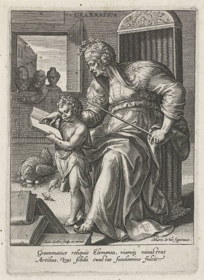 Gramática (título en objeto) Las siete artes liberales (artes liberales) (título de la serie) de Johann Sadeler (I)