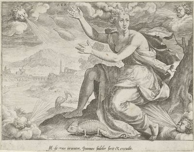 Cielo Aer (título sobre el objeto) Los cuatro elementos (título de la serie) de Johann Sadeler (I)