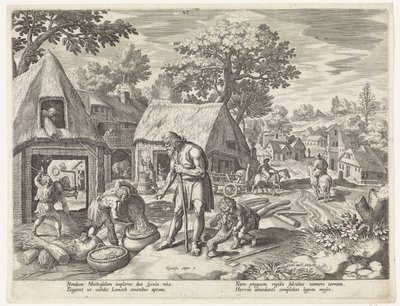 Matusalén y sus hijos Historia de la familia de Set / Juzgando lo bueno y lo malo (título de la serie) Bonorum et Malorum consensio (título de la serie) de Johann Sadeler (I)