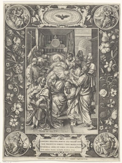 Lecho de muerte de María de Johann Sadeler (I)