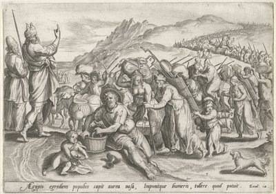 Éxodo de Egipto Historia de Moisés antes del Éxodo (título de la serie) Historia plagarum en Aegijpto (título de la serie) de Johann Sadeler (I)
