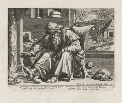 Invierno Hyems (título sobre el objeto) Las cuatro estaciones (título de la serie) de Johann Sadeler (I)