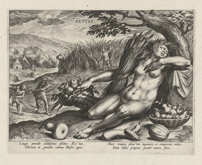 El verano Aestas (título sobre objeto) Las cuatro estaciones (título de la serie) de Johann Sadeler (I)