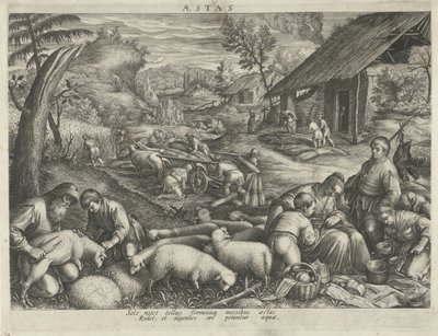 El verano Aestas (título sobre objeto) Cuatro estaciones (título de la serie) de Johann Sadeler (I)