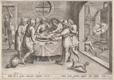 Preparación para la Pascua, c.1585 de Johann Sadeler I