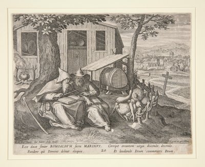 Santos Romualdo y Marino (de Oraculum Anachoreticum, 20) de Johann Sadeler I