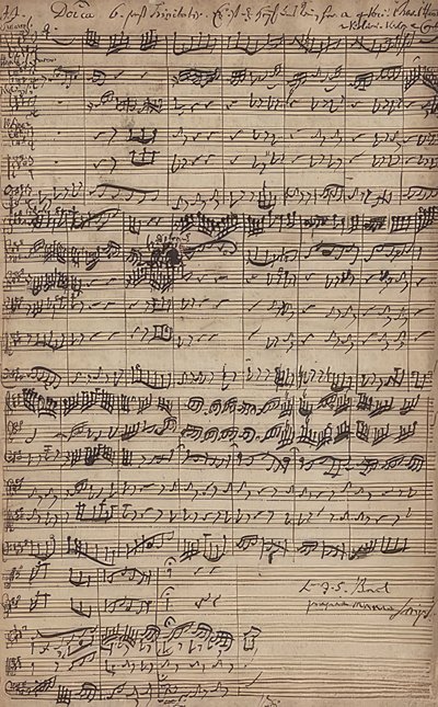 Manuscrito de la cantata Es ist das Heil uns kommen her (BWV 9) de Johann Sebastian Bach