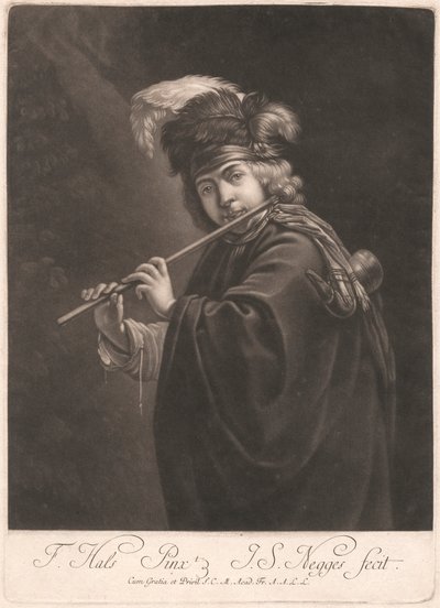 Niño tocando la flauta de Johann Simon Negges