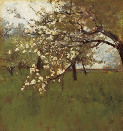 Manzano en flor (óleo sobre lienzo) de Johann Sperl