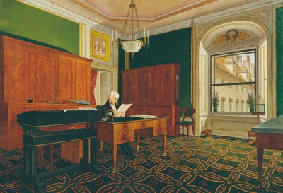 El emperador Francisco II (I) en su estudio de Johann Stephan Decker