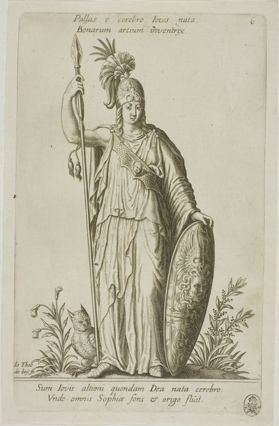 Palas Atenea, placa 6 del Parnaso Bíceps de Johann Theodor de Bry
