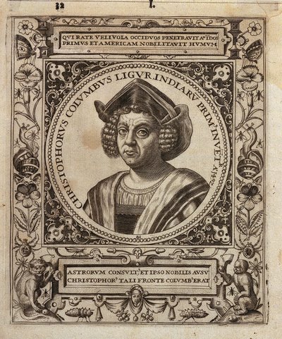 Retrato de Cristóbal Colón de Johann Theodor de Bry