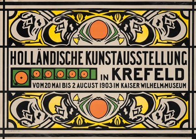 Cartel publicitario de la Exposición de Arte Holandés en el Museo Kaiser Wilhelm de Krefeld de Johan Thorn Prikker