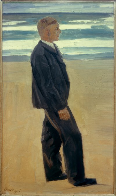 Joven frente a las olas de Johann Vincenz Cissarz
