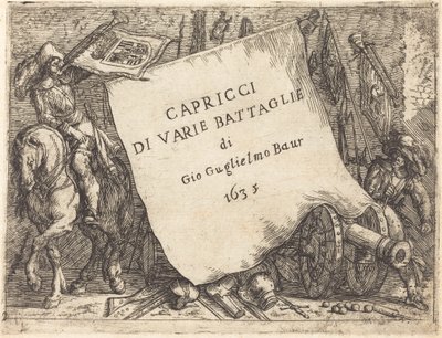 Capricci di varie battaglie Página del título, 1635 de Johann Wilhelm Baur