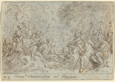 Coro de cazadores y pastores, 1640 de Johann Wilhelm Baur