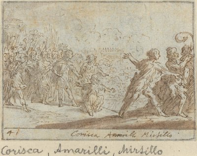 Corisca, Amarilli y Mirtillo, 1640 de Johann Wilhelm Baur