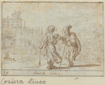 Corisca y Linco, 1640 de Johann Wilhelm Baur