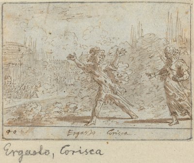 Ergasto y Corisca, 1640 de Johann Wilhelm Baur