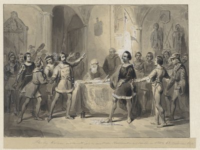 El duque Guillermo se relaciona con los nobles y las ciudades de Holanda de Johann Wilhelm Kaiser (I)