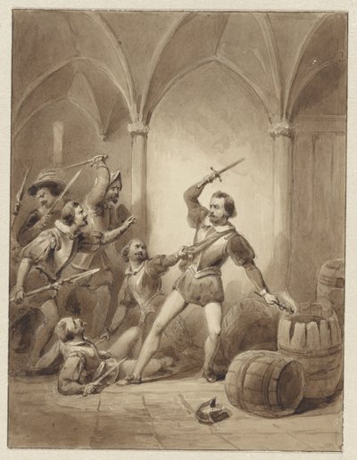 Matanza de Herman de Ruyter en Loevesteyn, 1570 de Johann Wilhelm Kaiser (I)