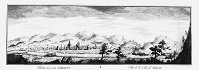 Vista de Ilimsk, ca. 1735 de Johann Wilhelm Lürsenius