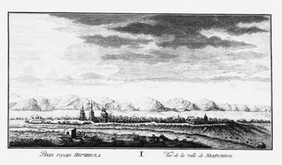 Vista de Nerchinsk, ca 1735 de Johann Wilhelm Lürsenius