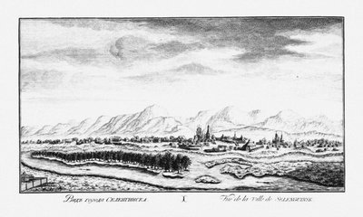 Vista de Selenginsk, ca 1735 de Johann Wilhelm Lürsenius