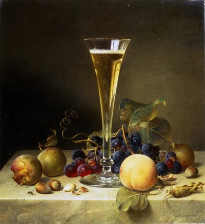 Naturaleza Muerta con una Copa de Champán de Johann Wilhelm Preyer