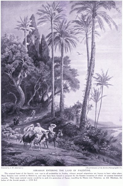 Abraham Entra en la Tierra de Palestina 2250 a.C. de Johann Wilhelm Schirmer