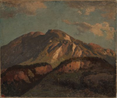 Cresta montañosa, probablemente en los Grisones de Johann Wilhelm Schirmer