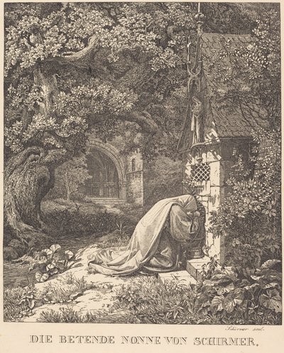 La monja rezando de Johann Wilhelm Schirmer
