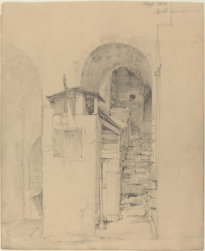 Escaleras en ruinas en Neuss de Johann Wilhelm Schirmer