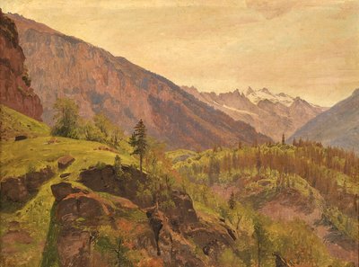 Paisaje montañoso suizo de Johann Wilhelm Schirmer