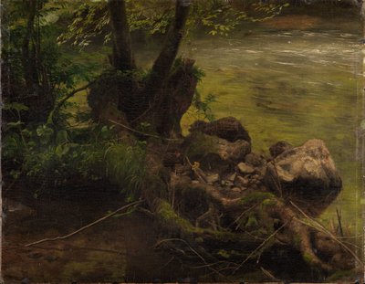 Raíces y piedras junto al arroyo de Johann Wilhelm Schirmer