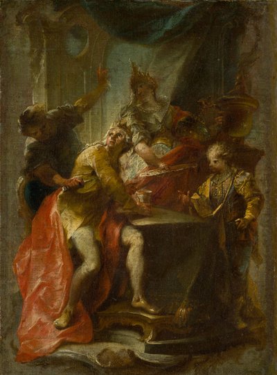 El asesinato de San Eduardo, Rey y Mártir de Johann Wolfgang Baumgartner
