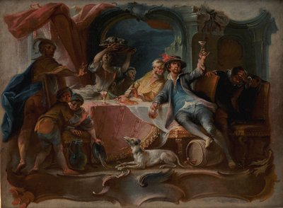 El hijo pródigo desperdiciando su herencia de Johann Wolfgang Baumgartner