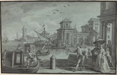 Fantasía Veneciana con la Dogana de Johann Wolfgang Baumgartner