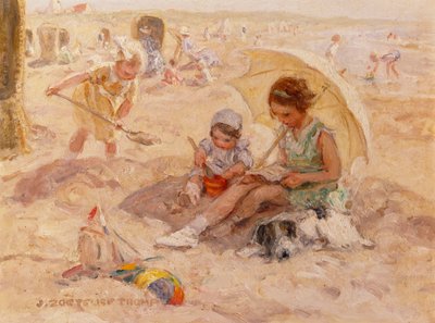 Beach Pleasure (óleo sobre lienzo) de Johann Zoetelief Tromp