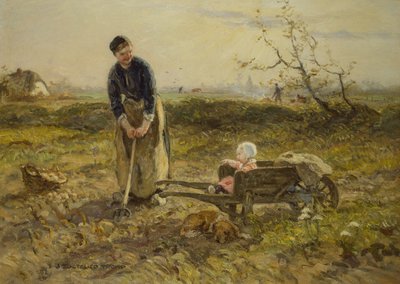 En los campos con Katia (óleo sobre lienzo) de Johann Zoetelief Tromp
