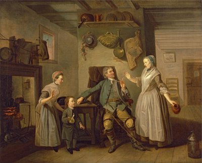 David Garrick y Mary Bradshaw en El regreso del granjero de David Garrick, c.1762 de Johan Joseph Zoffany